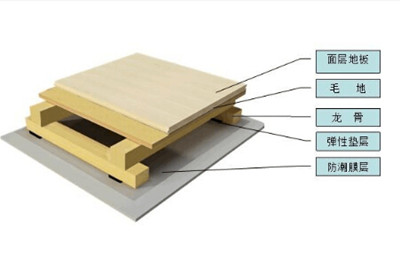 雙龍骨系統籃球場木地板